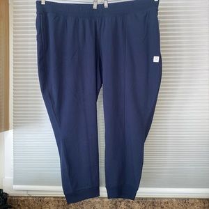 Lily Mid Rise Skinny Fleece Jogger Navy Blue